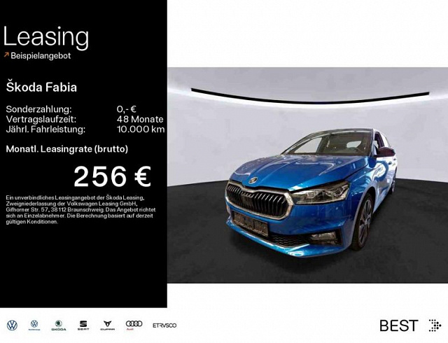 Skoda Fabia 2022 г. Синий, пробег 47500 км