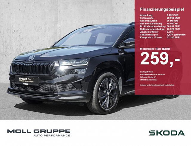 Skoda Karoq 2023 г. Чёрный, пробег 53721 км
